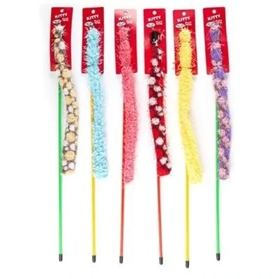 ** Kitty Toys Plush WAND - Brown w/Circles