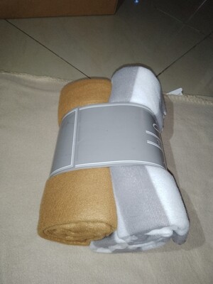 **LARGE Fleece Blankets For Cats &amp; Kittens, 50″ x 60″ (2pk); Size: 50″ x 60″ - BROWN &amp; Stripe (2pk)