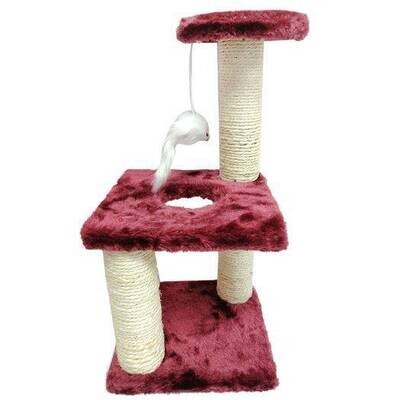 ( 1) MAXCOTAS Scratcher Gym Playhouse/Tree For Cats (20X41CMS​); COLOUR: BURGUNDY Only* - KITTEN SIZED!!! ( BETTER SUITED FOR KITTENS - KITTENS SIZED!!!)