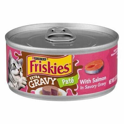 *SALMON - Friskies EXTRA GRAVY Paté With Salmon In Savory Gravy Wet Cat Food 5.5oz - 24 CANS ($14.29 per can)