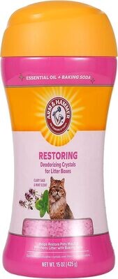 *Arm &amp; Hammer Deodorizing Cat Litter Crystals for Litter Boxes | Restoring Odor Neutralizing Eliminator in Clary Sage &amp; Mint Scent | Box Odor Eliminator, 15 Oz