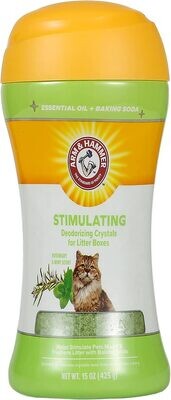 Arm &amp; Hammer Deodorizing Cat Litter Crystals for Litter Boxes | Stimulating Odor Neutralizing Cat Litter Odor Eliminator in Rosemary &amp; Mint Scent | Litter Box Odor Eliminator, 15 Oz