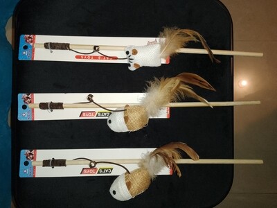 *MAXCOTAS Wooden Wand Cat Teaser - Assorted