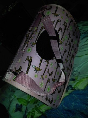 Soft Cat Carrier​; ​MEDIUM Dome Giraffe Vinyl &amp; Fabric Carrier; Size: M - GIRAFFE