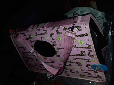 Soft Cat Carrier​; ​LARGE Giraffe Vinyl &amp; Fabric Carrier; Size: L (16.5"L x 7"W x 9.5"H) - GIRAFFE