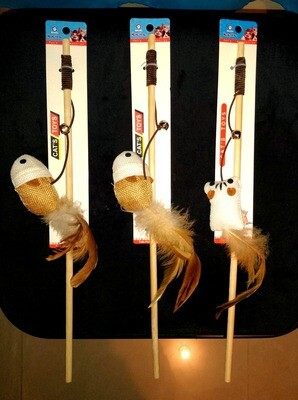 *MAXCOTAS Wooden Wand Cat Teaser - Assorted