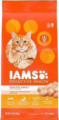 IAMS PROACTIVE HEALTH Adult Dry Cat Food Chicken; Size: 7 lb. Bag
