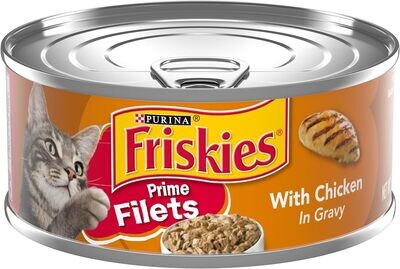 *Purina Friskies Gravy Wet Cat Food, PRIME FILETS With Chicken - 5.5 oz. Can