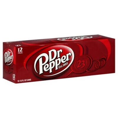 Dr Pepper Soda, 12fl oz cans, 12 CANS - (works out as $10 per can - NOT sold individually) - Exp 22.July.2024