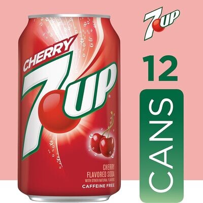 7UP Cherry Flavored Soda, 12 fl oz cans (Pack of 12)