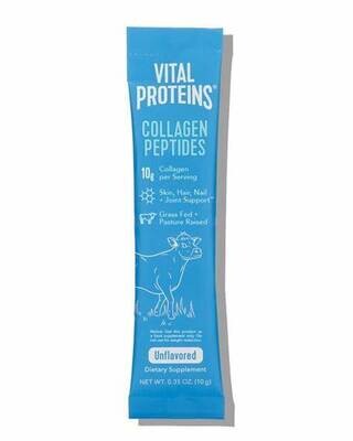 Vital Proteins Collagen Peptides Powder Supplement Travel Packs, Hydrolyzed Collagen for Skin Hair Nail Joint - Dairy &amp; Gluten Free - 10g per Serving - Zero Sugar - Unflavored (1ct per stick pk)
