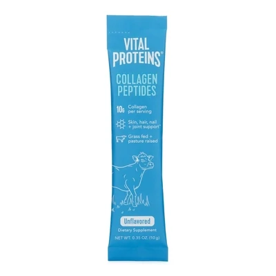 Vital Proteins Collagen Peptides Powder Supplement Travel Packs, Hydrolyzed Collagen for Skin Hair Nail Joint - Dairy & Gluten Free - 10g per Serving - Zero Sugar - Unflavored (1ct per stick pk) Vital Proteins Collagen Peptides Powder Supplement Travel Packs, Hydrolyzed Collagen for Skin Hair Nail Joint - Dairy & Gluten Free - 10g per Serving - Zero Sugar - Unflavored (1ct per stick pk)