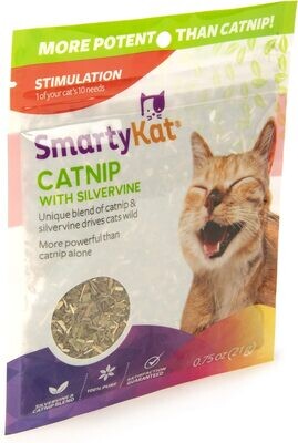 SmartyKat Catnip &amp; Silvervine Blend for Cats &amp; Kittens, Resealable Pouch - 0.75 Ounce; Style: CATNIP &amp; SILVERVINE