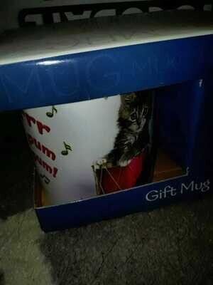 x Rachael Hale (Leanin'🌲Tree) Purrr Rum Pum Pum Pum Christmas Cat Mugs