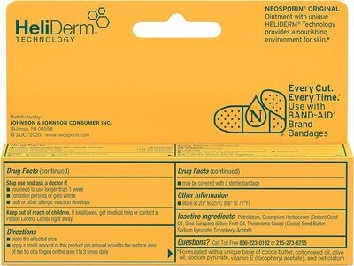 Neosporin Original First Aid Antibiotic Ointment with Bacitracin Zinc For Infection Protection, Wound Care Treatment &amp; Scar Appearance Minimizer for Minor Cuts, Scrapes and Burns,1 oz