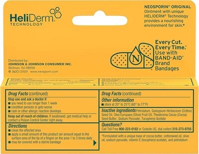 Neosporin Original First Aid Antibiotic Ointment with Bacitracin Zinc For Infection Protection, Wound Care Treatment &amp; Scar Appearance Minimizer for Minor Cuts, Scrapes &amp; Burns,.5 oz-EXP 2025/10