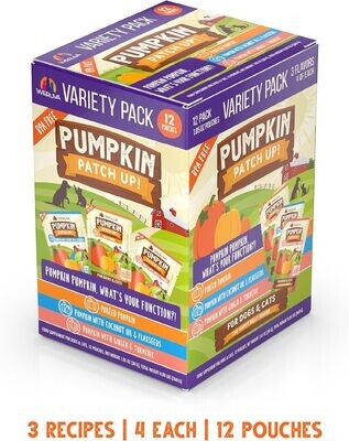 Weruva Pumpkin Patch Up!, Pumpkin Pumpkin, What's Your Function? Variety Pack for Dogs &amp; Cats, 1.05oz Pouch (Pack of 12)