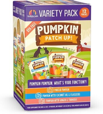 Weruva Pumpkin Patch Up!, Pumpkin Pumpkin, What's Your Function? Variety Pack for Dogs &amp; Cats, 1.05oz Pouch (Pack of 12)