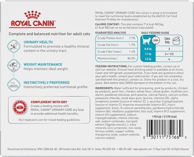 Royal Canin Feline URINARY CARE Thin Slices in Gravy Wet Cat Food, 3 oz can (6-pack)