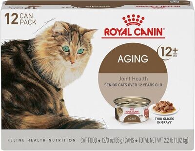 Royal Canin Aging 12+ Thin Slices in Gravy Canned Cat Food, 3 oz can (12-pack) - (works out as $29.00 per can)