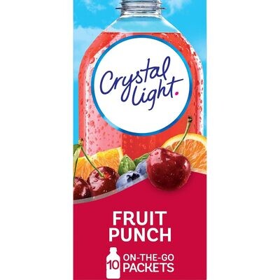 (1) Crystal Light Sugar-Free Fruit Punch On-The-Go Powdered Drink Mix 10 Count - (works out as $4.90 per TO-GO tube)​ - 10 SERVINGS