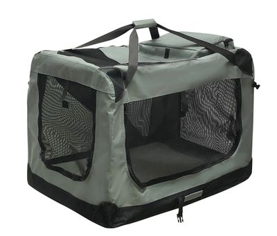 FOLDABLE PET SOFT CRATE - LARGE - GREY ; Detail Description:	32" x 23" x 23" (81 x 58 x 58 Cm)