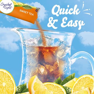 Crystal Light Sugar-Free Sweet Tea PITCHER PACKETS On-The-Go Powdered Drink Mix 6 Count (works out as $9.83 per pitcher pk) - (EACH Pitcher Pk = 2-Quarts OR (5)-16 floz. Servings) - 30 SERVINGS