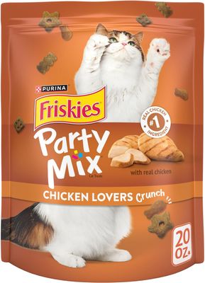 * Purina Friskies Party Mix EXTRA LARGE Pouch Adult Cat Treats, 20 oz. EXTRA LARGE Pouch - Chicken Lovers Crunch - 20 oz. Pouch