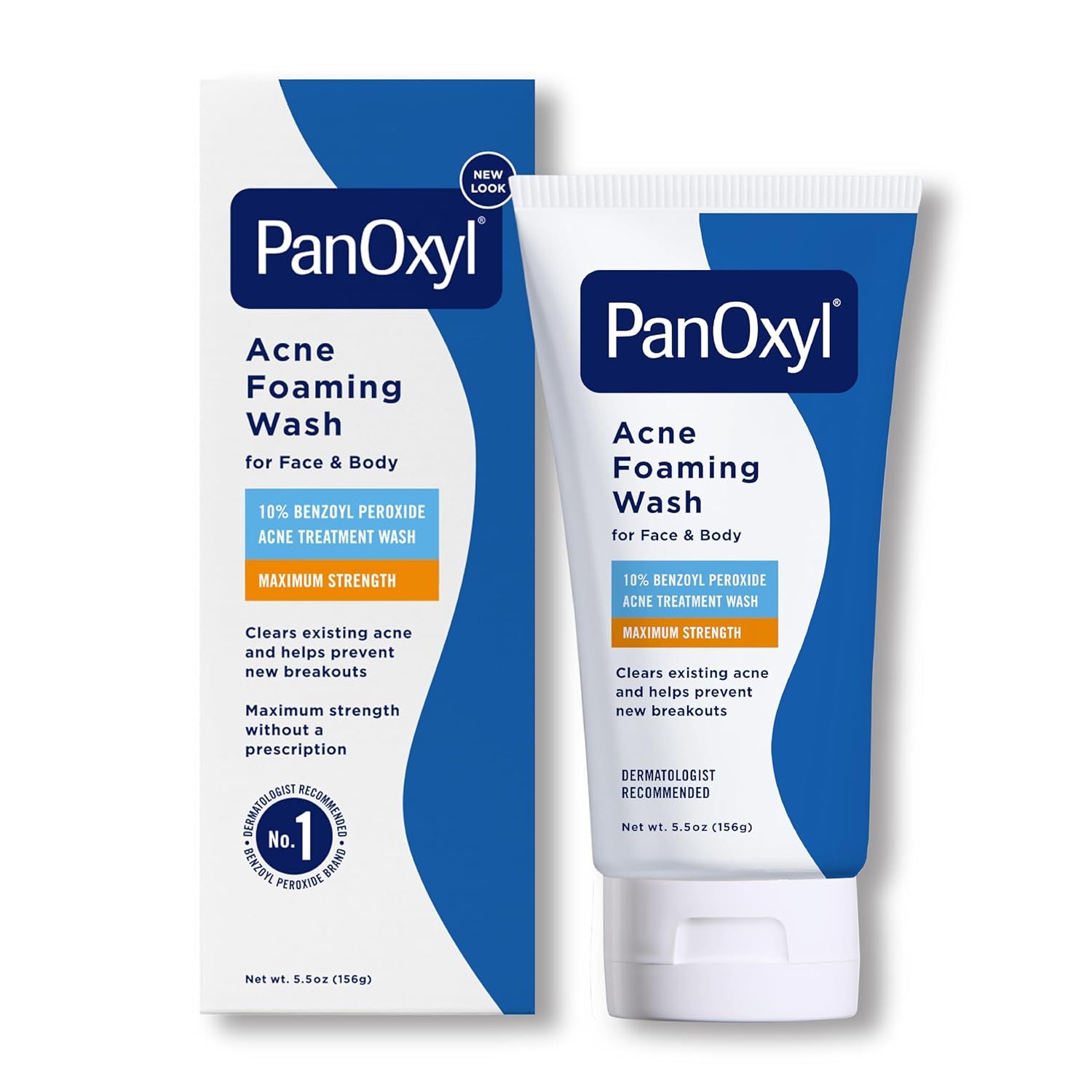 ( 1) PanOxyl Acne Foaming Wash (For Face &amp; Body) Benzoyl Peroxide 10% Maximum Strength Antimicrobial, 5.5 Oz - Exp End 06/2026