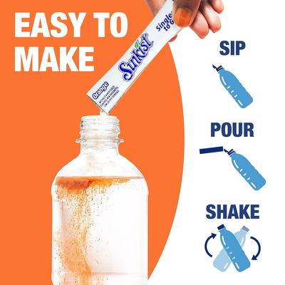 (30) Sunkist Soda Variety Pack, Singles To Go Orange, Strawberry, Grape and Peach (30 Total Sticks) - Expiry JULY 2026