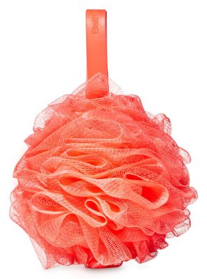 * * * Bath And Body Works * * Coral Loofah Bath Sponge Pouf w/silicone handle