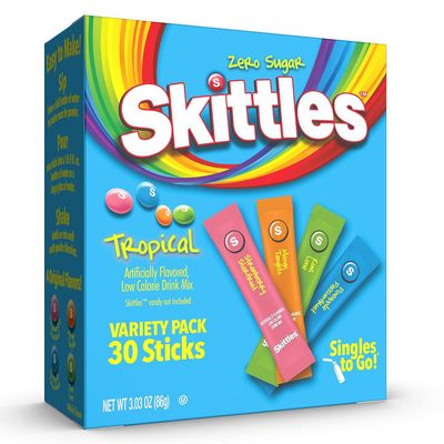 (30) Skittles Singles To Go Tropical Variety Pack, Watertok Powdered Drink Mix, Includes 4 Flavors, Strawberry Starfruit, Mango Tangelo, Kiwi Lime, Pineapple Passionfruit (30 Servings)($5.00 per tube) (30) Skittles Singles To Go Tropical Variety Pack, Watertok Powdered Drink Mix, Includes 4 Flavors, Strawberry Starfruit, Mango Tangelo, Kiwi Lime, Pineapple Passionfruit (30 Servings)($5.00 per tube)