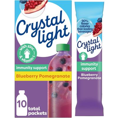(1) Crystal Light PURE IMMUNITY Blueberry Pomegranate Drink Mix, 10 ct On-the-Go Packets (works out as $4.90 per TO-GO tube) - 10 SERVINGS (1) Crystal Light PURE IMMUNITY Blueberry Pomegranate Drink Mix, 10 ct On-the-Go Packets (works out as $4.90 per TO-GO tube) - 10 SERVINGS