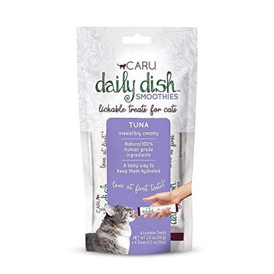 CARU ​Smoothies Lickable Treats for Cats,100% Natural, TUNA, Pack of 4 - 56 g/2 oz - Expiry 11.14.2024