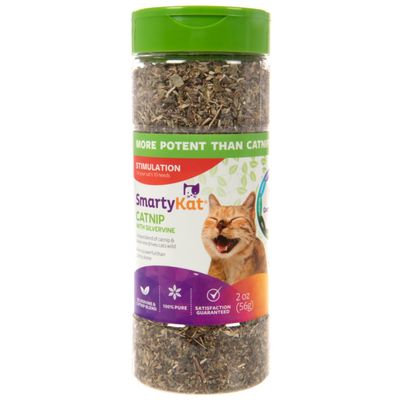 **SmartyKat CATNIP &amp; SILVERVINE Blend for Cats &amp; Kittens, Shaker Canister - 2 Ounces