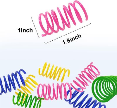 *PAWSCRAT 30 Pcs Cat Spring Toys for Indoor Cats Colorful and Durable Plastic Spring coils That Attract Indoor Cats to swat, bite, and Hunt, Providing Interactive Playtime; 30 SPRINGS