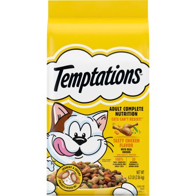 *TEMPTATIONS Tasty Chicken Flavor Adult Dry Cat Food, 6.3 lbs Bag *NEW*