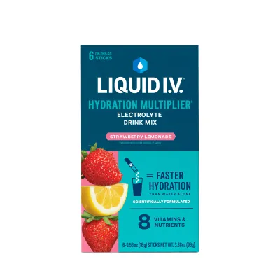 ( 6)) Liquid I.V.® Strawberry Lemonade Hydration Multiplier® Powdered Electrolyte Drink Mix, 6 Count Packets - (works out as $12 per packet)