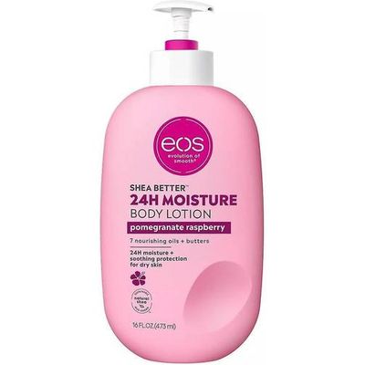 eos Shea Better Body Lotion- Pomegranate Raspberry, 24-Hour Moisture Skin Care, Lightweight &amp; Non-Greasy, Made with Natural Shea, Vegan, 16 fl oz
