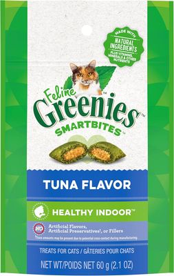 Feline Greenies SMARTBITES Healthy Indoor HAIRBALL, Chicken and Tuna Flavors; Size: 2.1 Ounce