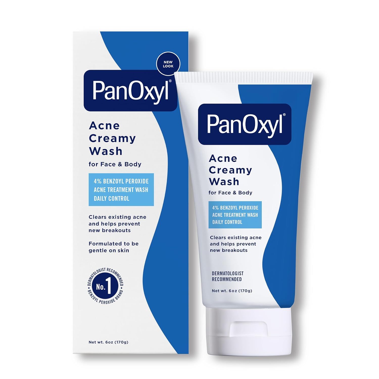 ( 1) PanOxyl Antimicrobial Hydrating Acne Creamy Wash, 4% Benzoyl Peroxide, 6 Ounce - Exp End 07/2026