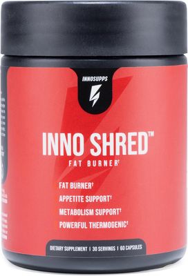 ( 60) Inno Shred Fat Burner for Men and Women with 100mg Capsimax, Grains of Paradise, Organic Caffeine, Green Tea Extract, Appetite Suppressant, Weight Loss (60 Veggie Capsules) | (with Stimulant)