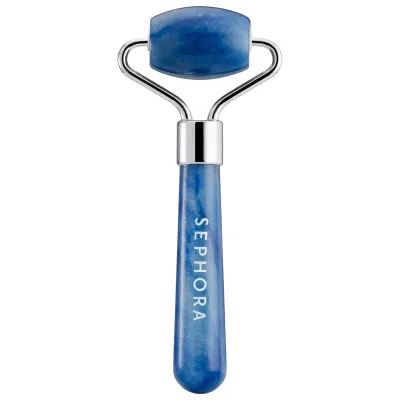(((1))) SEPHORA COLLECTION Mini Blue Aventurine De-Puffing Facial Roller - MINI (Handle Length: 2.48" ; Total Length: 3.54")