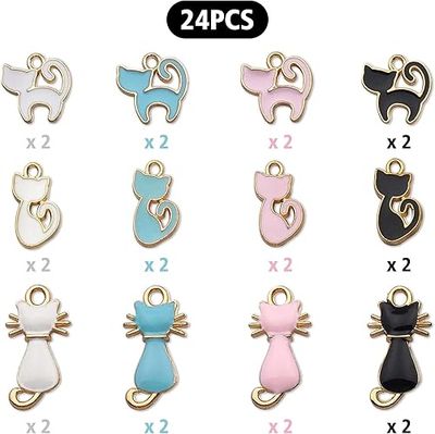 ( 1) 1 PC - CAT Charms - DIY Cat Pendants for Earrings, Bracelets, Necklaces, Antique Gold ​Tone, Supplies Mixed Jewelry Making Crafting Finding, Gold Tone - (comes with 1 BEADNOVA 5mm JUMP RING​).