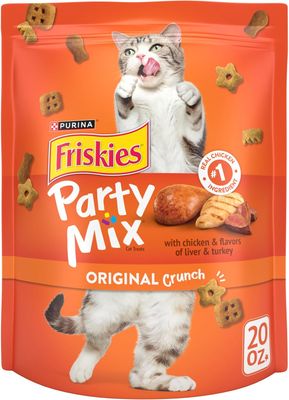 * Purina Friskies Party Mix EXTRA LARGE Pouch Adult Cat Treats, 20 oz. EXTRA LARGE Pouches, 20 oz. Pouch - Original Crunch - 20 oz. Pouch (20 oz.)