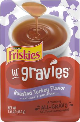 Purina Friskies Lil' Gravies Roasted Turkey Flavor Cat Food Lickable Cat Treats - (SINGLE POUCH) 1.55 oz. Pouch - ONE POUCH (EACH) / (SINGLE) / (SOLD INDIVIDUALLY) - EXPIRY: END DEC 2025