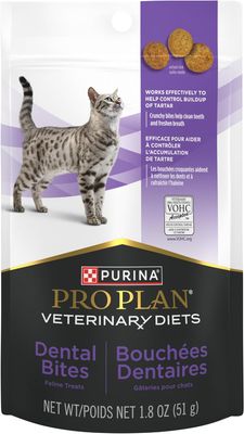 Purina Pro Plan Veterinary Diets Dental Bites Cat Treats - 1.8 oz. Pouch - DENTAL