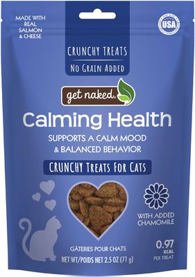 Get Naked Cat Calming Treats Salmon &amp; Cheese Flavor, Crunchy, Calming Health, 2.5-oz Bag