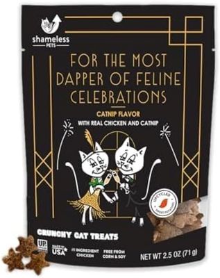 *Shameless Pets Celebration Birthday Crunchy Cat Treats Chicken and Catnip Treats with Digestive Support