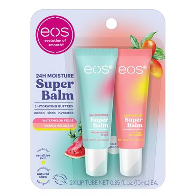 ((1)) * eos 24H Moisture Super Balm- Watermelon Frosé &amp; Mango Melonade, Lip Mask, Day or Night Lip Treatment, Made for Sensitive Skin, 0.35 fl oz, 2-Pack - (works out as $57.50 per tube)